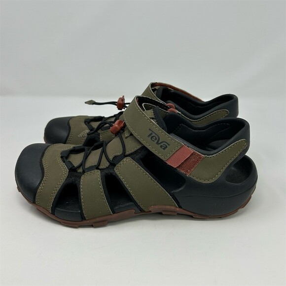 Teva Flintwood Men\'s Closed-Toe Sport Water Sandals Dark Olive Bungee Size 8 main image 11